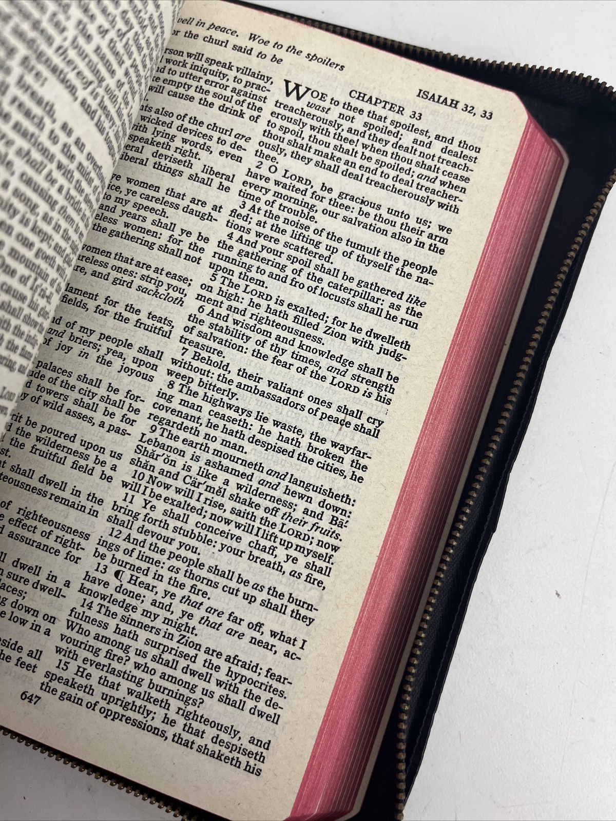 Bible KJV Zip Leather Original Tongues Antique VTG American Society