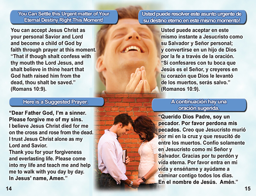 Bible Gospel Tracts: English/Spanish, Pack of 40 in 4 Covers, 20 Pages Each