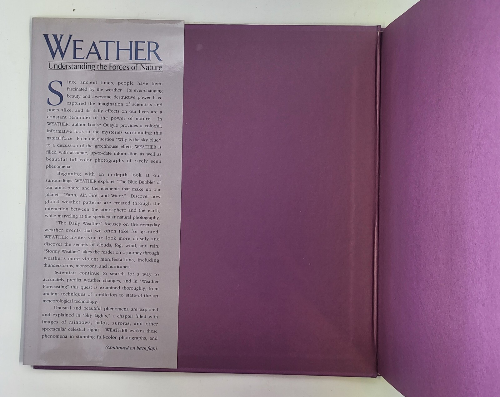 Weather : Understanding the Forces of Nature Louise Quayle Hardcover