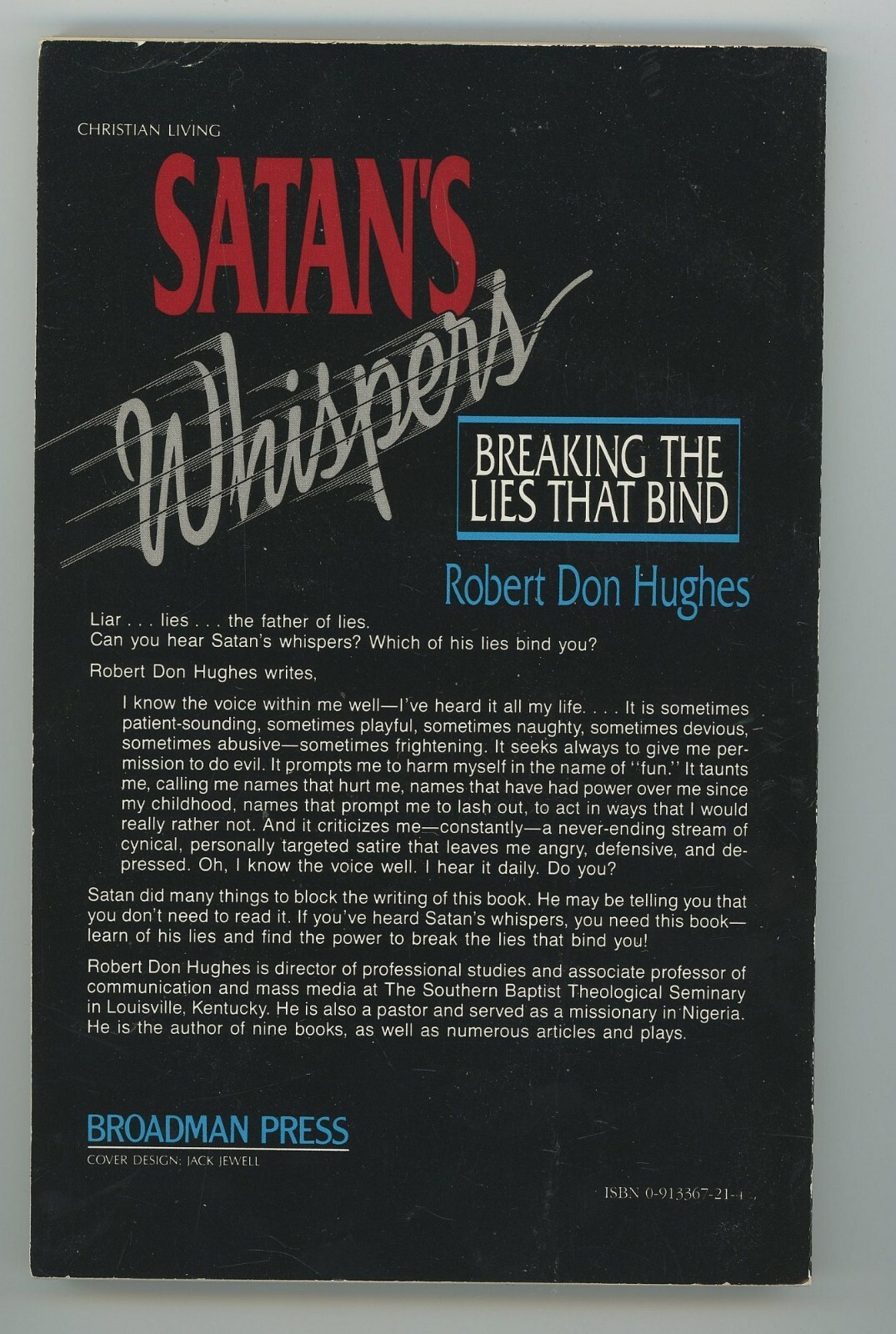 Satan&rsquo;s Whispers by Robert Don Hughes paperback book 174 Pages 13 Chapters