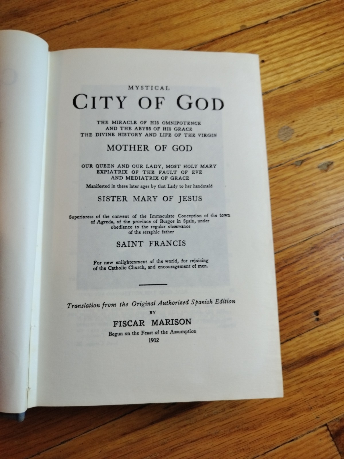 Mystical City of God 4 Vol Set Mary of Agreda Fiscar Marison HC AMI 1971