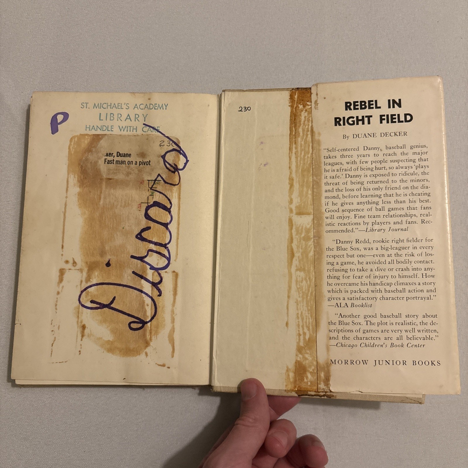 « Fast Man On A Pivot » By Duane Decker Published By William Morrow (HC 1968) RARE