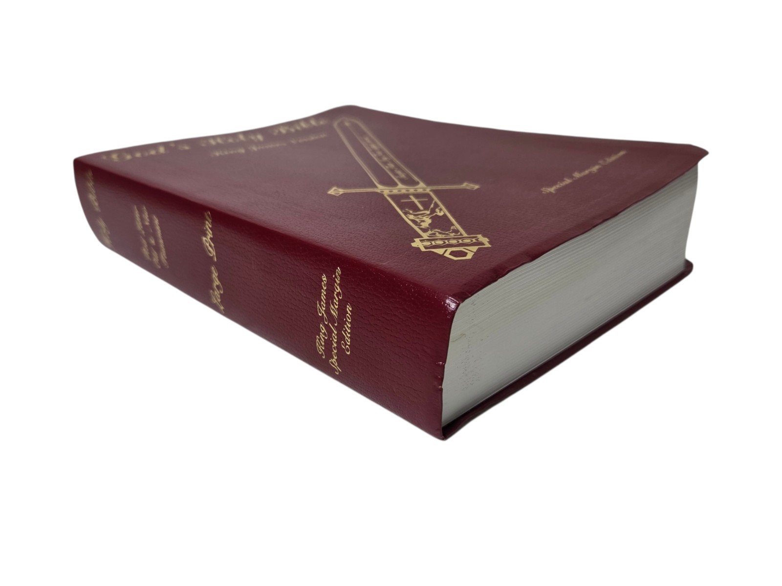 God&rsquo;s Holy Bible KJV Special Margin Edition LARGE PRINT 1999 Burgundy Red Letter