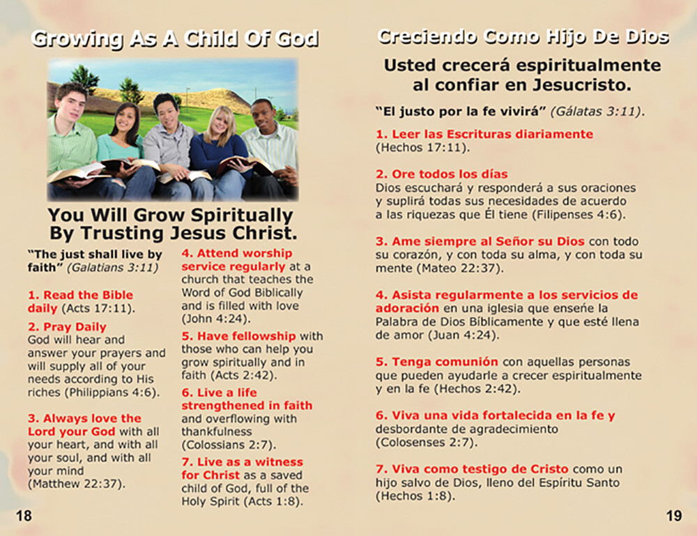 Bible Gospel Tracts: English/Spanish, Pack of 40 in 4 Covers, 20 Pages Each
