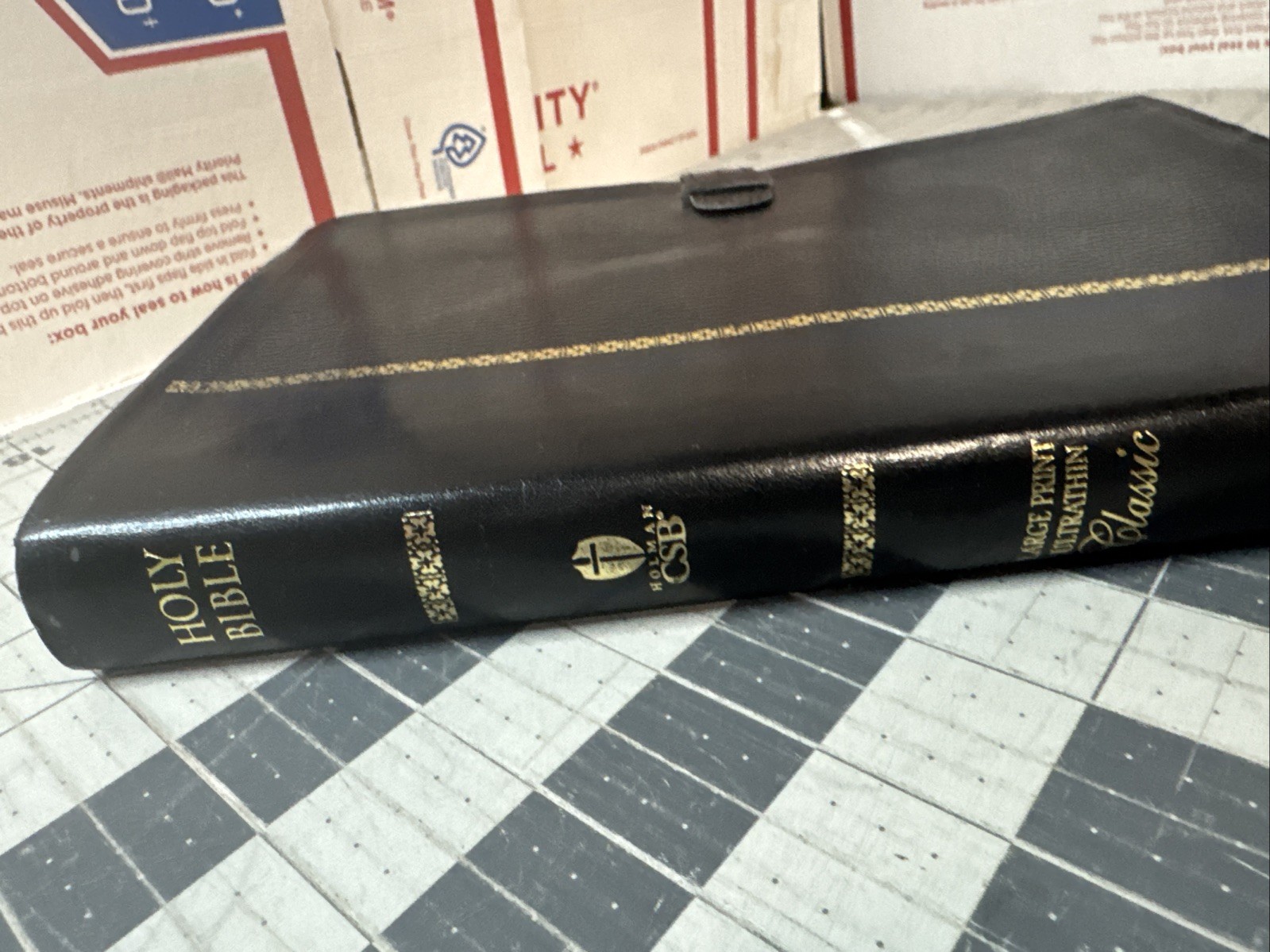 CSB Holy Bible – Large Print UltraThin, Black Genuine Leather, 2004 Holman Ref