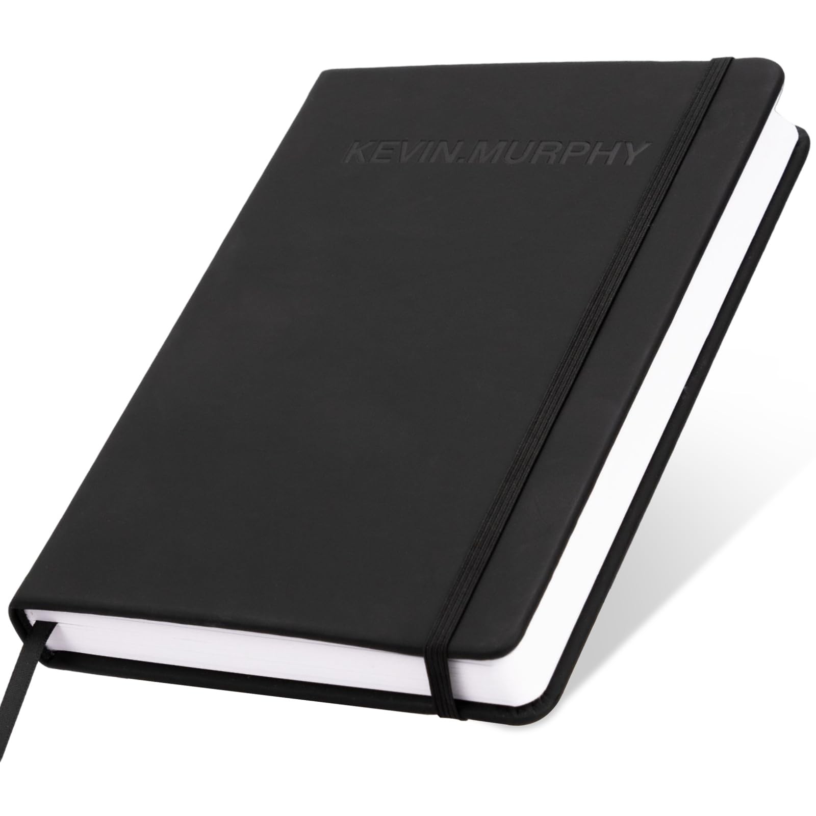 256 Pages Hardcover Leather Notebooks, 80Gsm Classic Lined Journal for Black