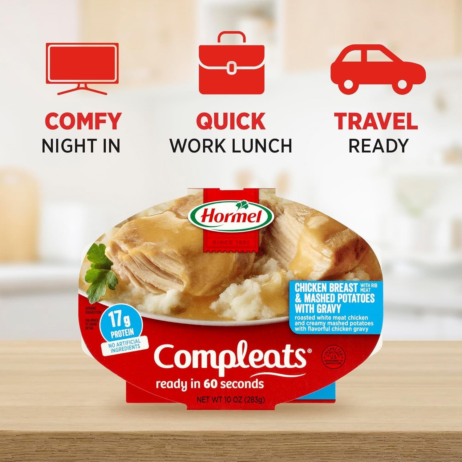 Convenient Chicken Breast & Gravy with Mashed Potatoes – 6-Pack, 10 oz Each