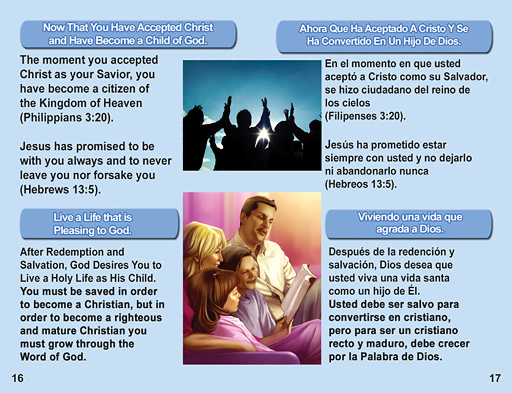 Bible Gospel Tracts: English/Spanish, Pack of 40 in 4 Covers, 20 Pages Each
