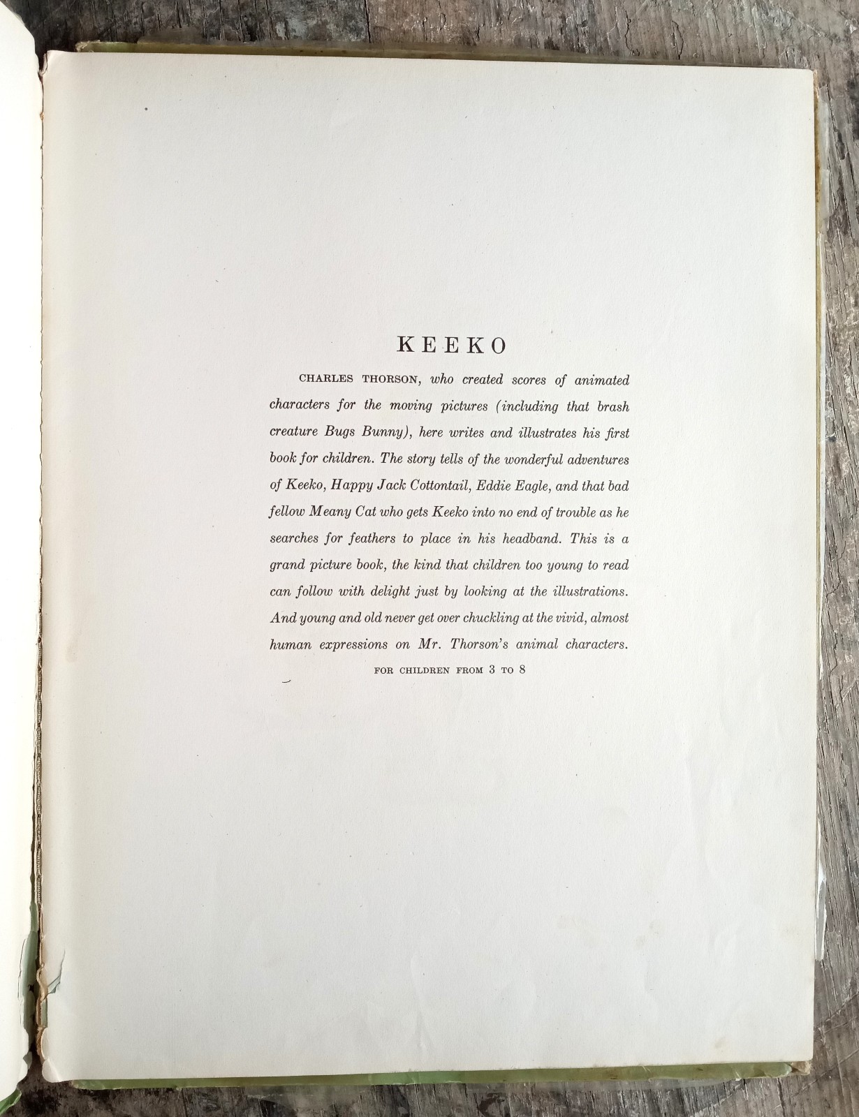Keeko ~1947 Vintage HC~ Charles Thorson Bugs Bunny Snow White Designer Illust 🪶