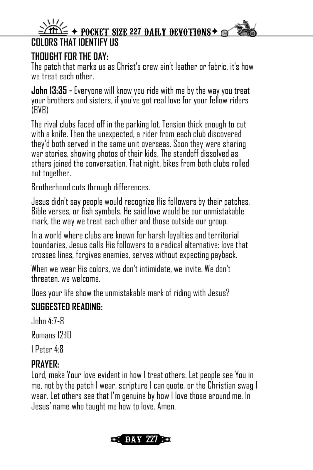 Biker Version Bible Daily Devotional ✦ Pocket Size ✦ 227 BVB Daily Devotions 🏍